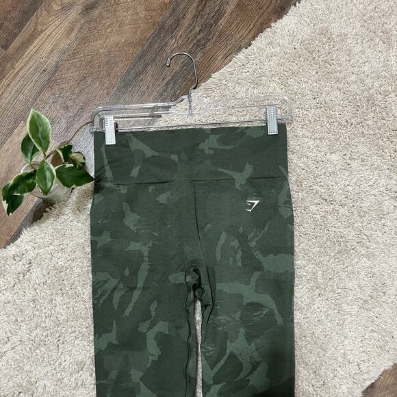 Gymshark Camo Jacquard High Rise Seamless Ruched Bum Adapt Athleisure Leggings - Picture 3 of 6